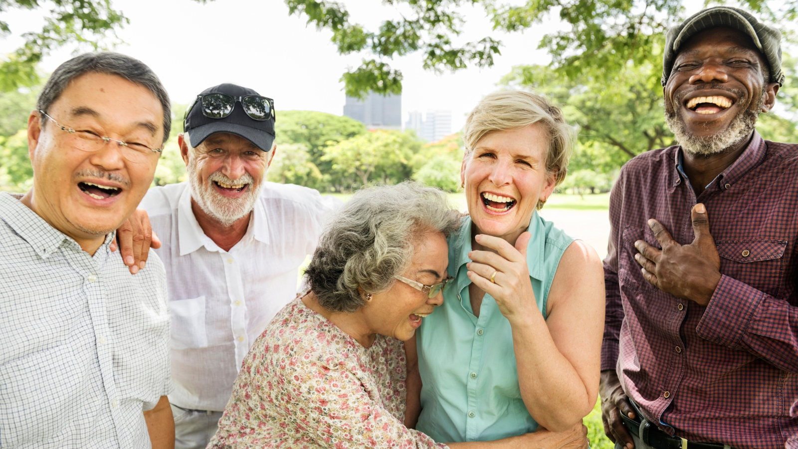 Group of retirees enjoying time outdoors